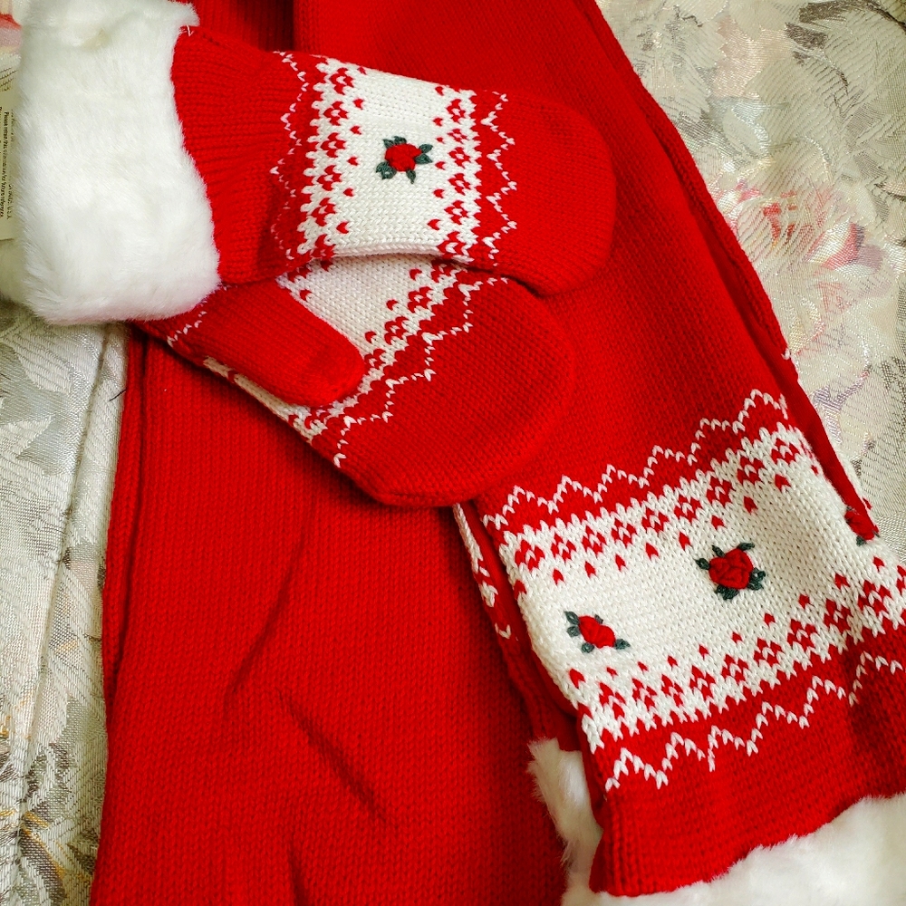 NEW Jane and Jack girls mittens and scarf